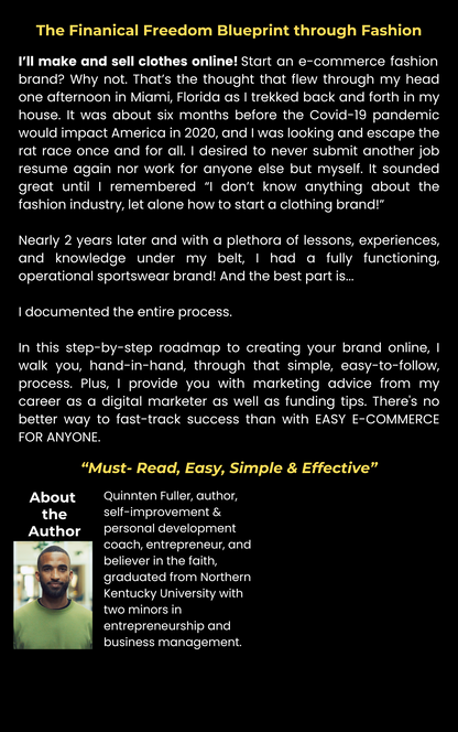 EASY E-COMMERCE FOR ANYONE by: Quinnten Fuller (2nd Edition - Paperpack - 2024)